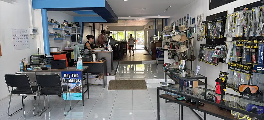 inside the dive center