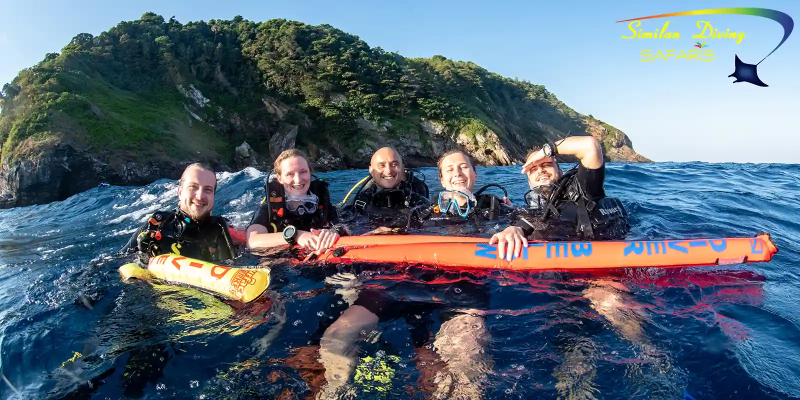divers on the surface